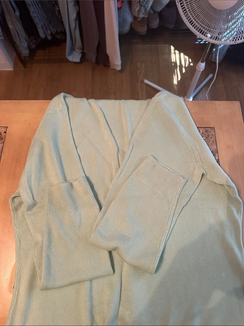 New York & Company Light Mint V-Neck Sweater